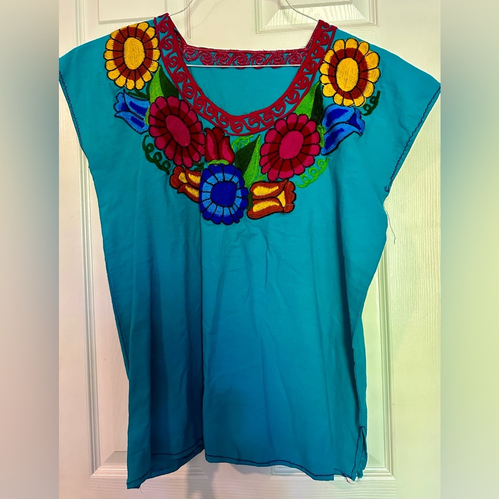 Vintage Mexican Embroidered Blouse